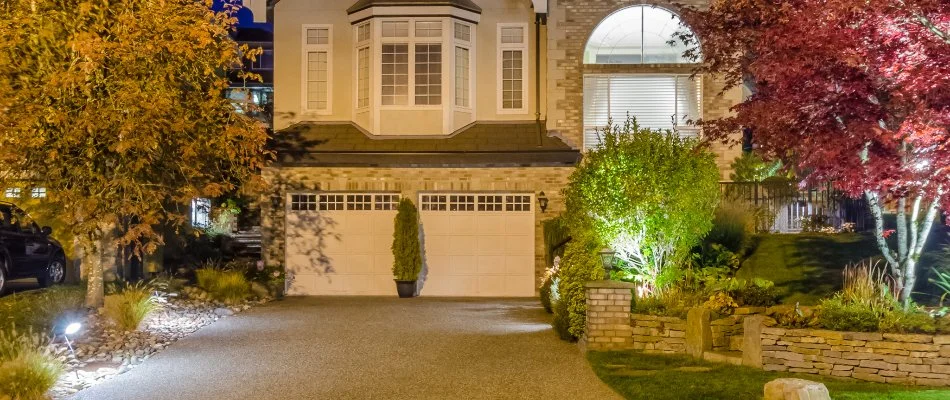 Landscape lighting system on a property in Longmont, CO.
