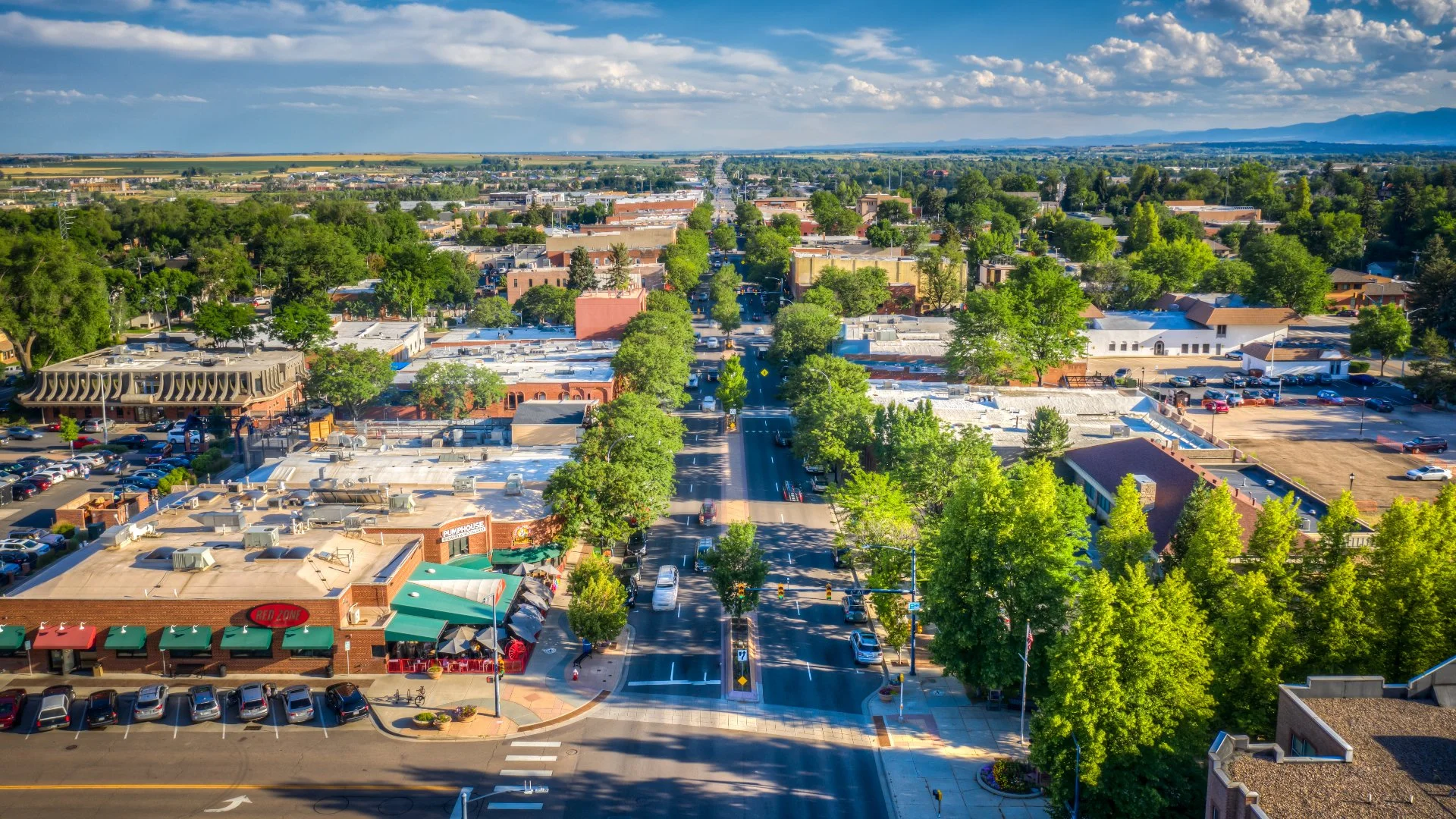 Longmont, Colorado from aerial view